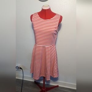 H&M red and white striped dress size 14